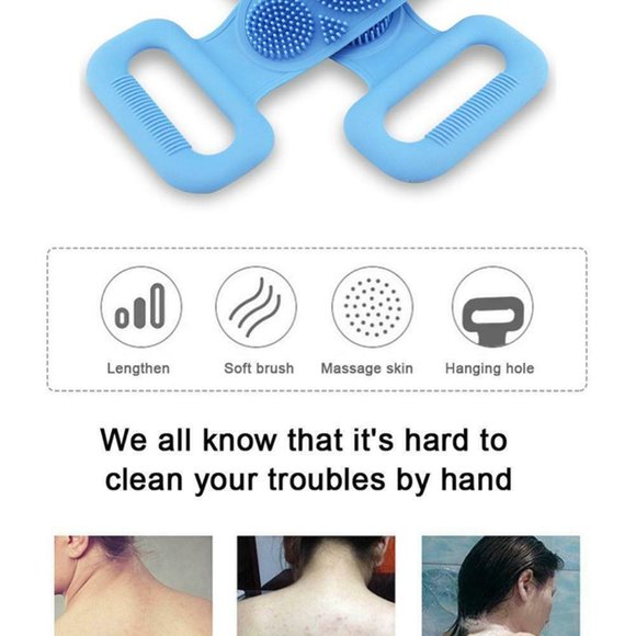 Dual Sided Exfoliating Personal Back Body Scrubber with Belt Handle - Picture 9 of 14